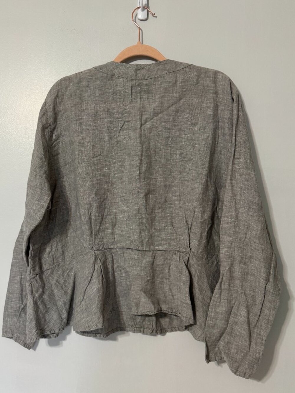 FLAX BY JEANNE ENGLEHART Vintage Linen Cropped Peplum Jacket - Picture 2 of 6